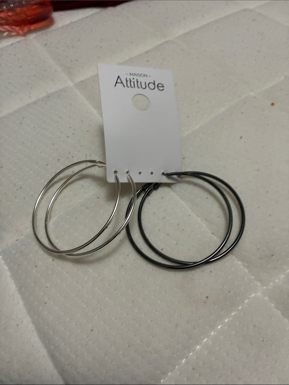 Two-Tone Hoop Earring Set - Silver & Black
